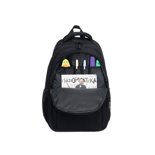 Рюкзак TORBER КЛАСС, черный, полиэстер 900D, 45 x 30 x 18 см + Мешок для сменной обуви в подарок!