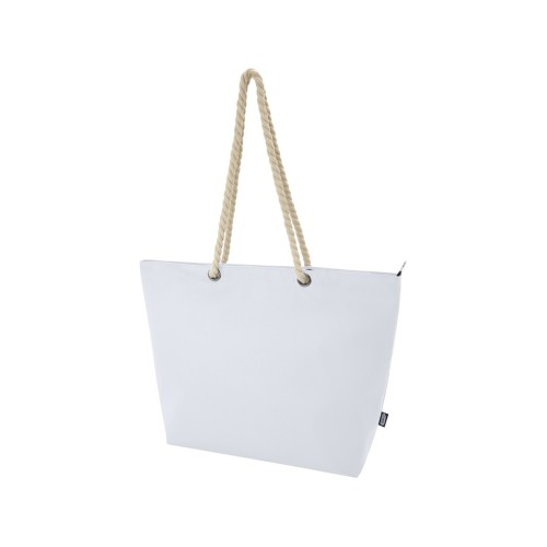 Panama пляжная эко-сумка-холодильник из переработанного материала, с ручками-шнурками 23L, белый