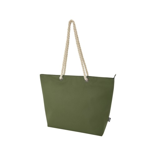 Panama пляжная эко-сумка-холодильник из переработанного материала, с ручками-шнурками 23L, оливковый