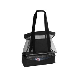Сумка для шопинга и пляжа «Coolmesh» с изотермическим отделением внизу, черный