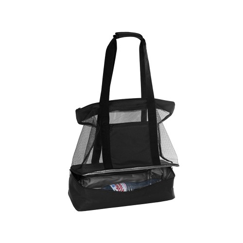 Сумка для шопинга и пляжа «Coolmesh» с изотермическим отделением внизу, черный