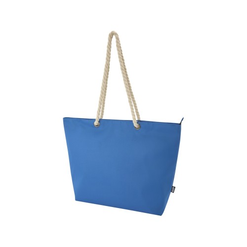 Panama пляжная эко-сумка-холодильник из переработанного материала, с ручками-шнурками 23L, ярко-синий