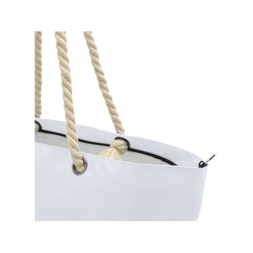 Panama пляжная эко-сумка-холодильник из переработанного материала, с ручками-шнурками 23L, белый