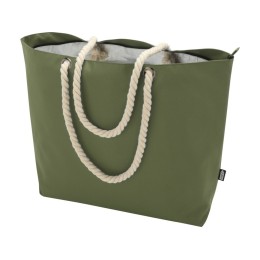 Panama пляжная эко-сумка-холодильник из переработанного материала, с ручками-шнурками 23L, оливковый