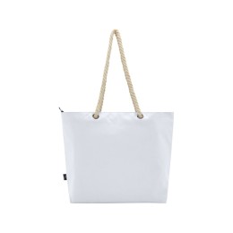 Panama пляжная эко-сумка-холодильник из переработанного материала, с ручками-шнурками 23L, белый