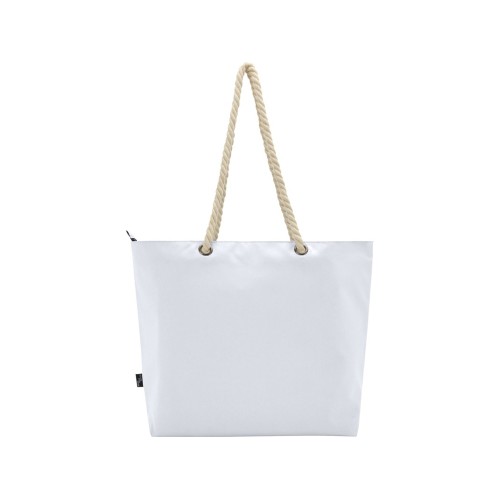 Panama пляжная эко-сумка-холодильник из переработанного материала, с ручками-шнурками 23L, белый