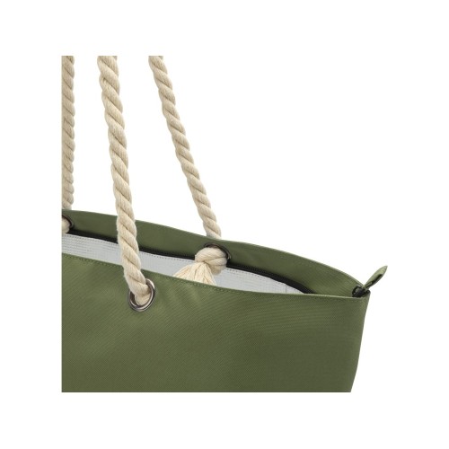 Panama пляжная эко-сумка-холодильник из переработанного материала, с ручками-шнурками 23L, оливковый