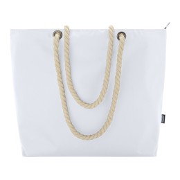 Panama пляжная эко-сумка-холодильник из переработанного материала, с ручками-шнурками 23L, белый