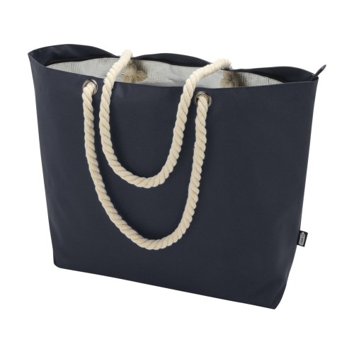 Panama пляжная эко-сумка-холодильник из переработанного материала, с ручками-шнурками 23L, синий navy