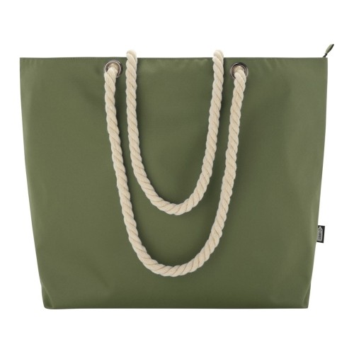 Panama пляжная эко-сумка-холодильник из переработанного материала, с ручками-шнурками 23L, оливковый