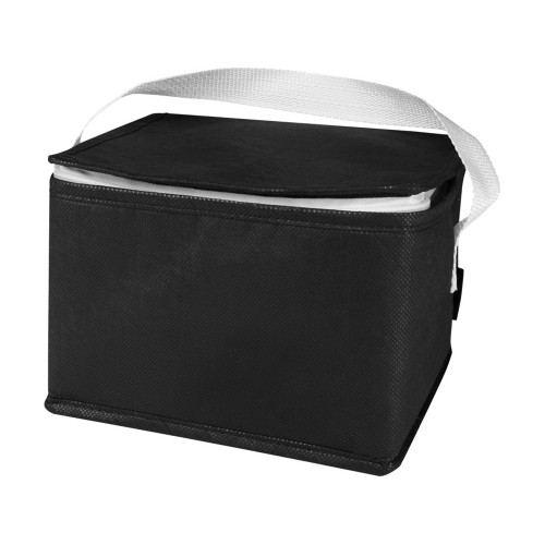Spectrum нетканая сумка-холодильник, 4 л, на 6 банок, из переработанных материалов, сплошной черный