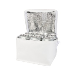 Spectrum нетканая сумка-холодильник, 4 л, на 6 банок, из переработанных материалов, белый