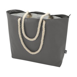 Panama пляжная эко-сумка-холодильник из переработанного материала, с ручками-шнурками 23L, серый