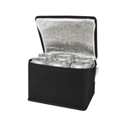 Spectrum нетканая сумка-холодильник, 4 л, на 6 банок, из переработанных материалов, сплошной черный