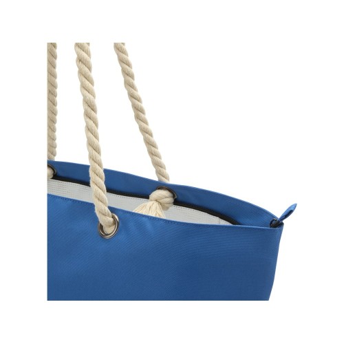 Panama пляжная эко-сумка-холодильник из переработанного материала, с ручками-шнурками 23L, ярко-синий