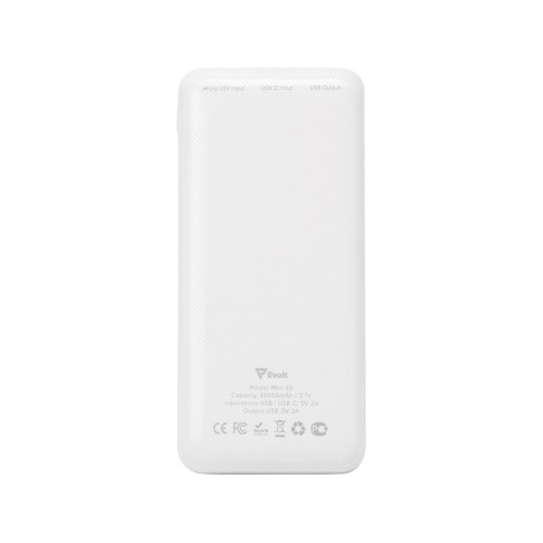 Внешний аккумулятор Evolt "Mini-10", 10000 mAh, белый