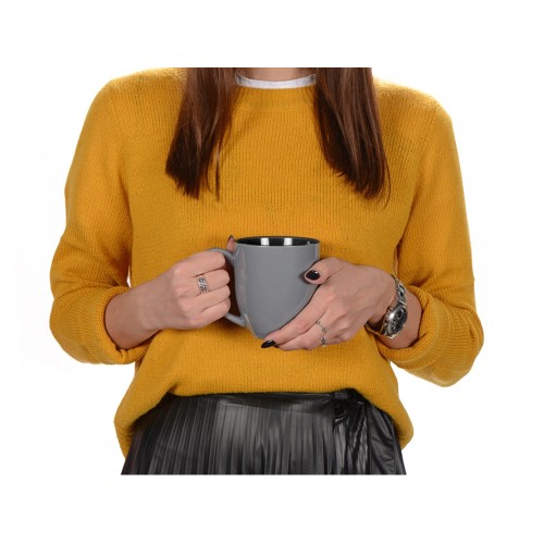 Кружка керамическая «Gracy» 450мл, серый/черный