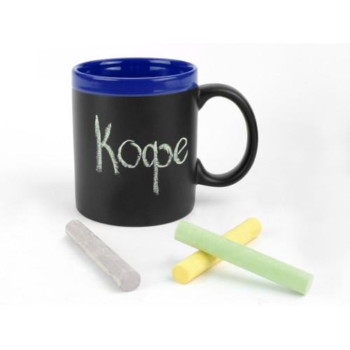 Кружка с покрытием для рисования мелом «Да Винчи», черный/синий