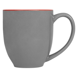 Кружка керамическая «Gracy» 450мл, серый/красный