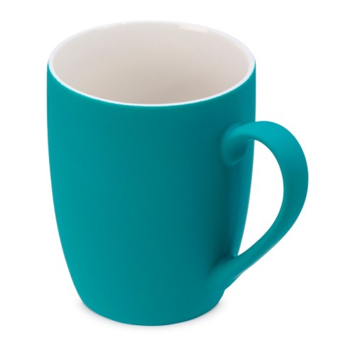 Кружка с покрытием soft-touch “Tulip Gum”, бирюзовый 320C