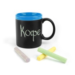 Кружка с покрытием для рисования мелом «Да Винчи», черный/голубой