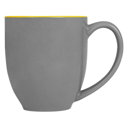 Кружка керамическая «Gracy» 450мл, серый/желтый