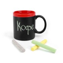 Кружка с покрытием для рисования мелом «Да Винчи», черный/красный