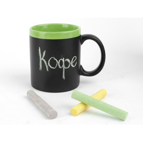 Кружка с покрытием для рисования мелом «Да Винчи», черный/зеленый