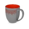 Кружка керамическая «Gracy» 450мл, серый/красный