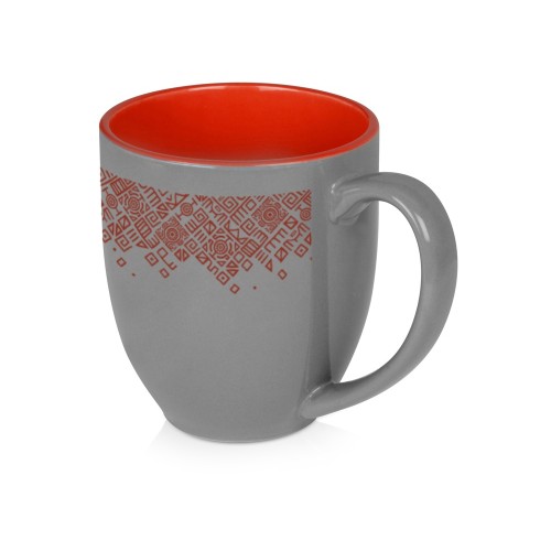 Кружка керамическая «Gracy» 450мл, серый/красный
