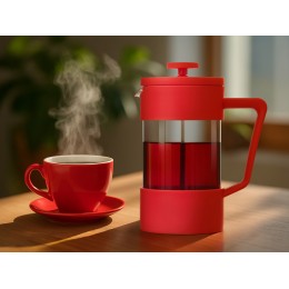 Пластиковый френч-пресс "Intense", 600мл, красный