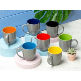 Кружка керамическая «Gracy» 450мл, серый/темно-синий