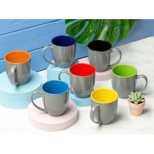 Кружка керамическая «Gracy» 450мл, серый/темно-синий