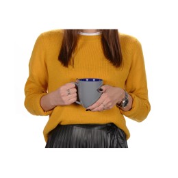 Кружка керамическая «Gracy» 450мл, серый/темно-синий