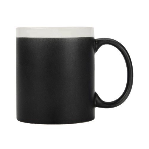 Кружка с покрытием для рисования мелом «Да Винчи», черный/белый