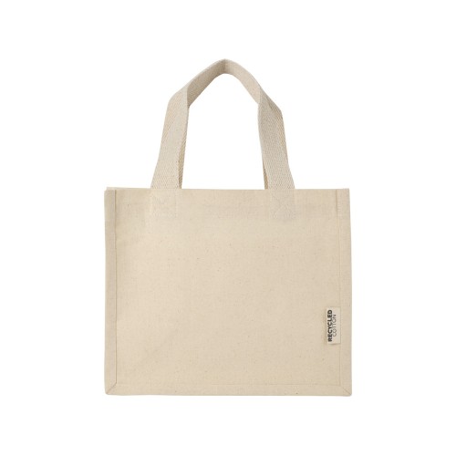 Мини эко-сумка Odessa с клинчиком, изготовленная из переработанного хлопка, сертифицированного согласно GRS, плотностью 220 г/м², объемом 9 л - Натуральный