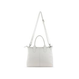 Сумка-шоппер BUGATTI ЭЛЬЗА | ELSA, белая, воловья кожа/полиэстер, 46х11х31,5 см