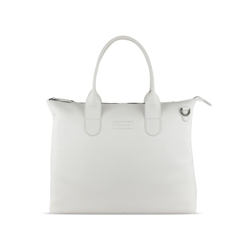 Сумка-шоппер BUGATTI ЭЛЬЗА | ELSA, белая, воловья кожа/полиэстер, 46х11х31,5 см