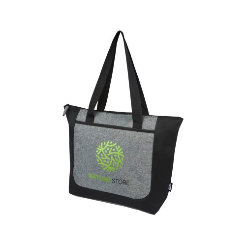 Двухцветная эко-сумка Reclaim на молнии объемом 15 л, изготовленная из переработанных материалов по стандарту GRS, серый яркий