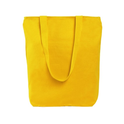 Сумка на молнии Zipper из хлопка 280 г c карманом на молнии спереди, желтый