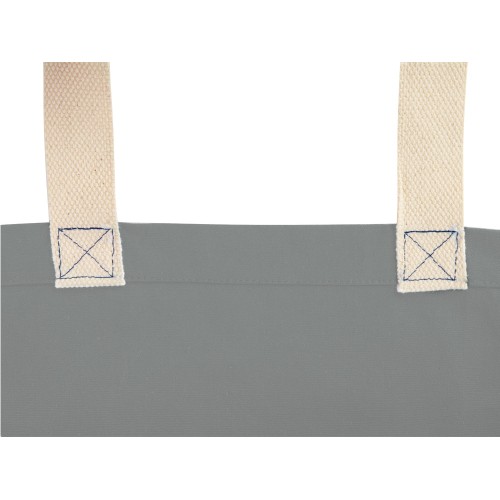 Сумка Donny из хлопка с донной складкой и парусиновыми ручками, серый