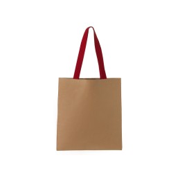 Сумка-шоппер Papyrus из моющейся крафт-бумаги, натруальный/красный