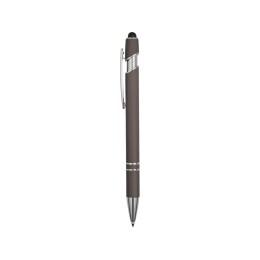 Ручка металлическая soft-touch шариковая со стилусом «Sway», серый/серебристый (P)