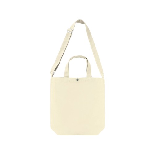 Сумка Helfer из хлопка на кнопке с регулирующейся лямкой, натуральный