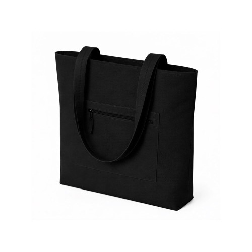 Сумка на молнии Zipper  Neo из хлопка 280 г c карманом на молнии спереди, черный