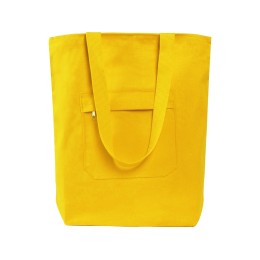 Сумка на молнии Zipper из хлопка 280 г c карманом на молнии спереди, желтый