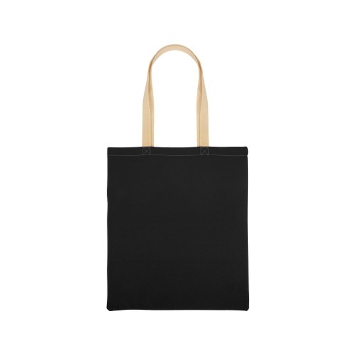 Сумка для шопинга Twin двухцветная из хлопка, 180 г/м2, черный/натуальный