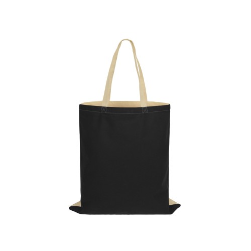 Сумка для шопинга Twin двухцветная из хлопка, 180 г/м2, черный/натуальный