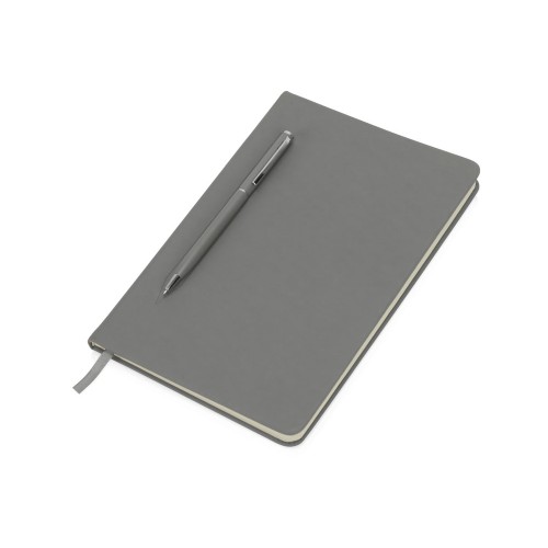 Блокнот А5 "Magnet" 14,3*21 с магнитным держателем для ручки, серый