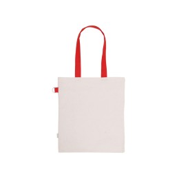 Сумка для покупок Тема из переработанных материалов с наружным цветным карманом, красный